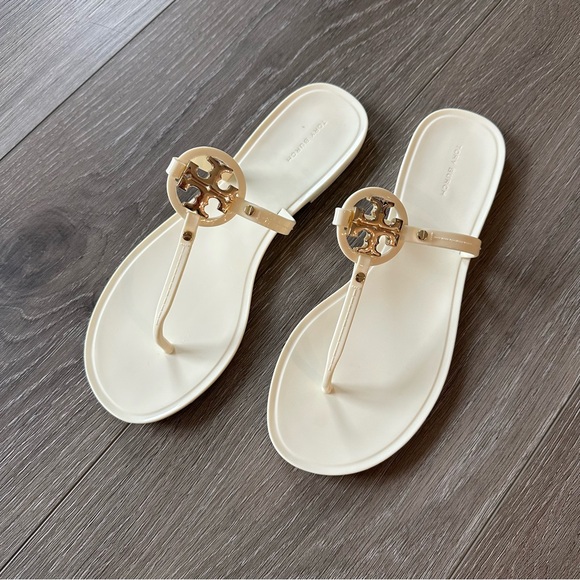 Tory Burch Mini Miller Jelly Sandal Ivory Size 9 - Picture 4 of 8
